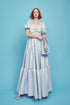 Zara Ruched Bodice Maxi Dress - Blue Daisies